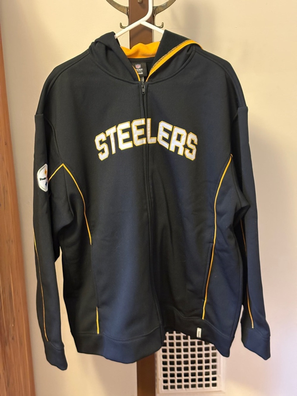 Reebok Pittsburgh Steelers Full Zip Embroidered Hoodie XL